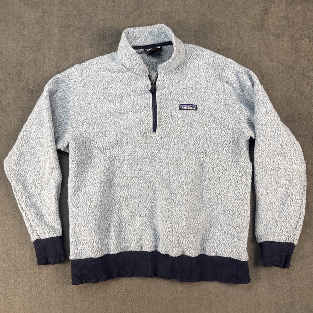 Patagonia Woolyester Recycled Wool Fleece Pullover Womens XL 1/4 Zip Blue